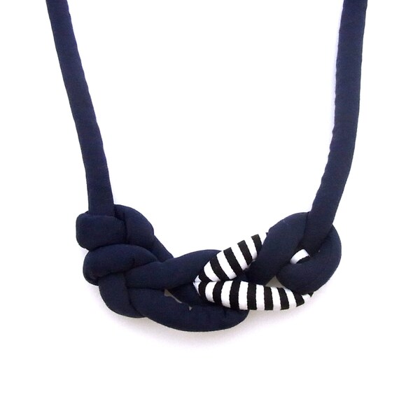 Nuno Rope Long Necklace - Navy Blue