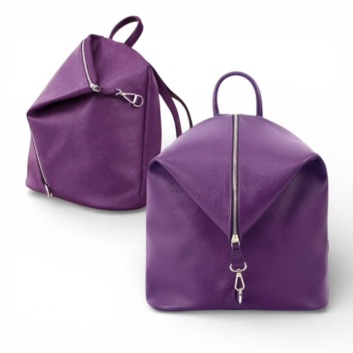 Light Purple/Lavender Pebbled Leather Backpack with Tassel Zipper Pulls Purple Leather Backpack Purse - Etsy main image 2