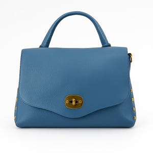 Blue leather bag for women,denim blue purse,spacious leather bag,crossbody,genuine leather bag,travel handle purse,minimal tote,vintage tote