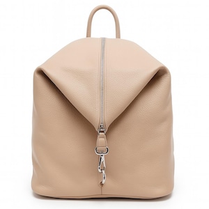 Blush Pink genuine leather women’s backpack,casual daypack,stylish shoulder purse for work,travel bag,leather backpack bag,pink leather bag