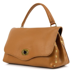 Brown leather bag for women,studded purse,spacious leather bag,crossbody,genuine leather bag,travel handle purse,minimal tote,vintage tote