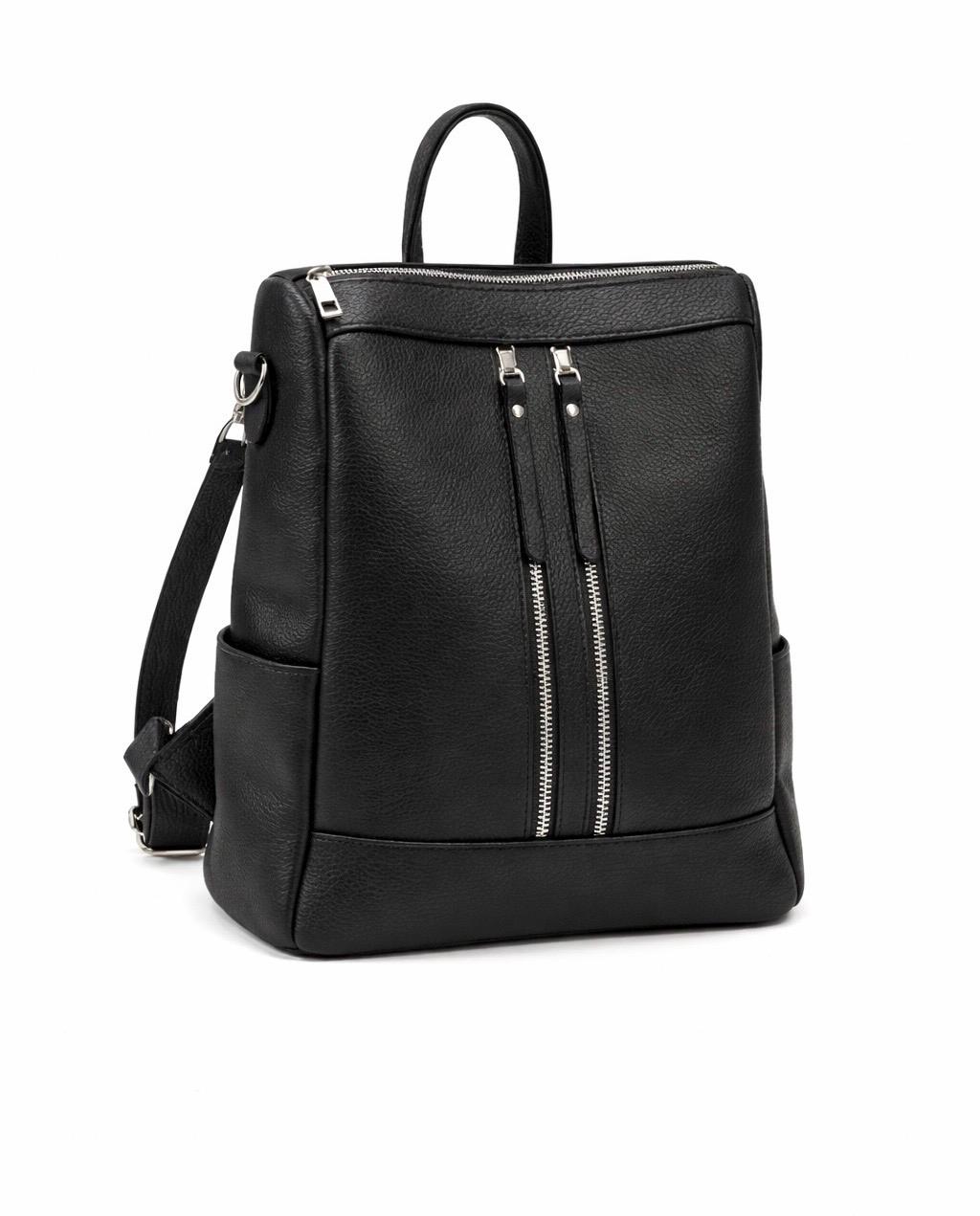 Grey Convertible Leather Backpack Purse for Women – Modern  display picture 2