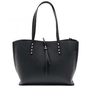 Black leather tote bag for women,shoulder bag,big black leather tote,black elegant bag,shoulder bag,work bag,daily bag,premium leather tote