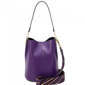 Purple Leather Bucket Bag for women,purple elegant leather bag,purple crossbody bag,luxury handbag,purple tote bag,shoulder bag,leather tote