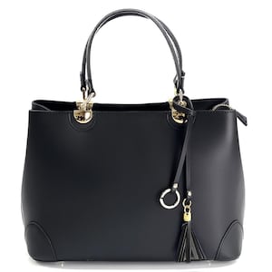 Black leather bag for women,elegant leather bag,crossbody bag,fashion luxury handbag,black minimalist tote bag,premium purse,structured bag