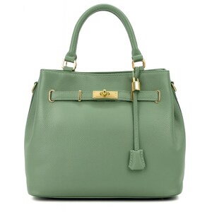 Green leather bag for women,premium leather,elegant leather purse,luxury handle purse,classic handbag,green shoulder bag,green work tote bag