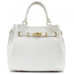 While leather bag for women,premium leather,elegant leather purse,luxury handle purse,classic handbag,white shoulder bag,white work tote