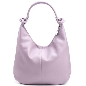 Soft lavender leather hobo bag for women shoulder strap,big velvet leather tote,purple leather bag,shoulder bag,work bag,big leather tote