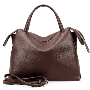 Dark brown leather bag for women,high-quality leather,spacious leather bag,crossbody,genuine leather bag,luxury handle purse,minimal tote