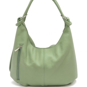 Soft green leather hobo bag for women shoulder Strap,big green leather tote,green leather bag,shoulder bag,work bag,big leather tote bag
