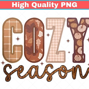 Gemütliche Saison PNG, Herbst PNG, Faux Stickerei Png, Herbst Png, Retro Halloween Png, Thanksgiving Png, Herbst Png Sublimation, digitaler Download