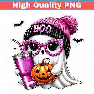 Cute Ghost PNG, Halloween PNG, Cute Halloween PNG, Fall Halloween, Png, Halloween Sublimatio, Boujee Ghost Png, Pumpkin Png, Boujee Png,