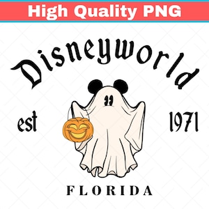 Customized Retro Disneyworld Est 1971 Halloween PNG, Mickey Minnie Ghost PNG, Disneyworld Halloween Florida Png, Mickey Halloween Png