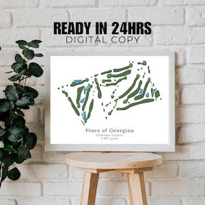 CUSTOM Golf Course Map, Modern Art, Digital Print, Unique Home Decor, Custom Pines of Georgia Course Map, Daddy Golf Gifts, Digital Download