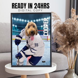 NHL Hundeportrait, NHL Hundeportrait, NHL Hundeportrait, Geschenk für Hundeliebhaber, National Hockeyspieler, NHL Hundeportrait