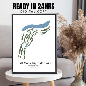 Ocean Place in Half Moon Bay, Half Moon Bay, CA Golf Card Karte, personalisierte Golf Kunst Geschenke für Männer Wanddekor, Golf Karte Poster, Caddy