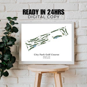 Any Golf Course Map, Custom Print of Golf Course, Custom Golf Course Map, Golf Map Illustrated, City Park Golf Course, Gift for Golfers