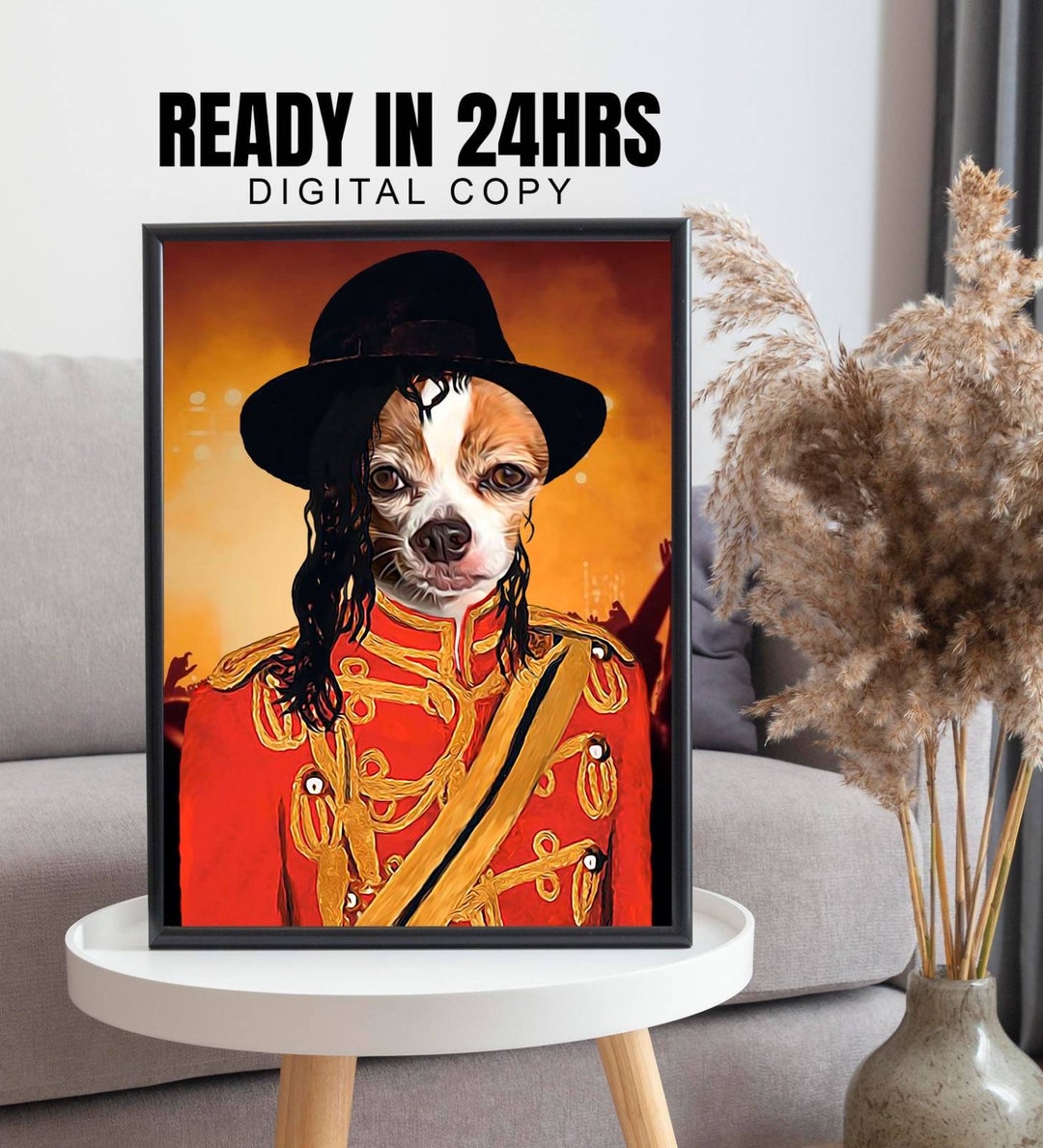 Michael Jackson, Custom Michael Jackson Pet Portrait, Billie Jean