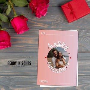 Printable Personalized Couple Card, Couples Anniversary Card, Custom Printable Valentine Card, Canva Template, Card for Boyfriend Girlfriend