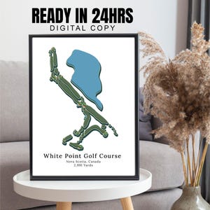 Impresión del campo de golf White Point, mapa de cualquier campo de golf, regalo de golf para jubilados, impresión personalizada del campo de golf, arte moderno, amantes del golf