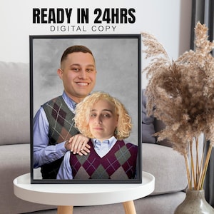 Step Brothers Family Portrait | Funny Friends Portrait | Family Gift Ideas | Personalized Mom Gift | Gifts For Him | Gift to friends