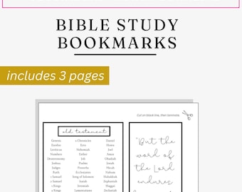 Books of the Bible Bookmark Set, Christian Bible Study Help, Bible Verse Bookmarks, Printable Bible Study Guide for Christian Women