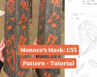 DIY Monoco's Mask Expedition 33 Cosplay Pattern for EVA Foam + INSTRUCTIONS (Digital Download)