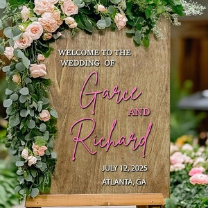 Custom 3D Wood Wedding Sign, Wedding Welcome Wooden Sign, Rustic Wedding Decorations, Color Options