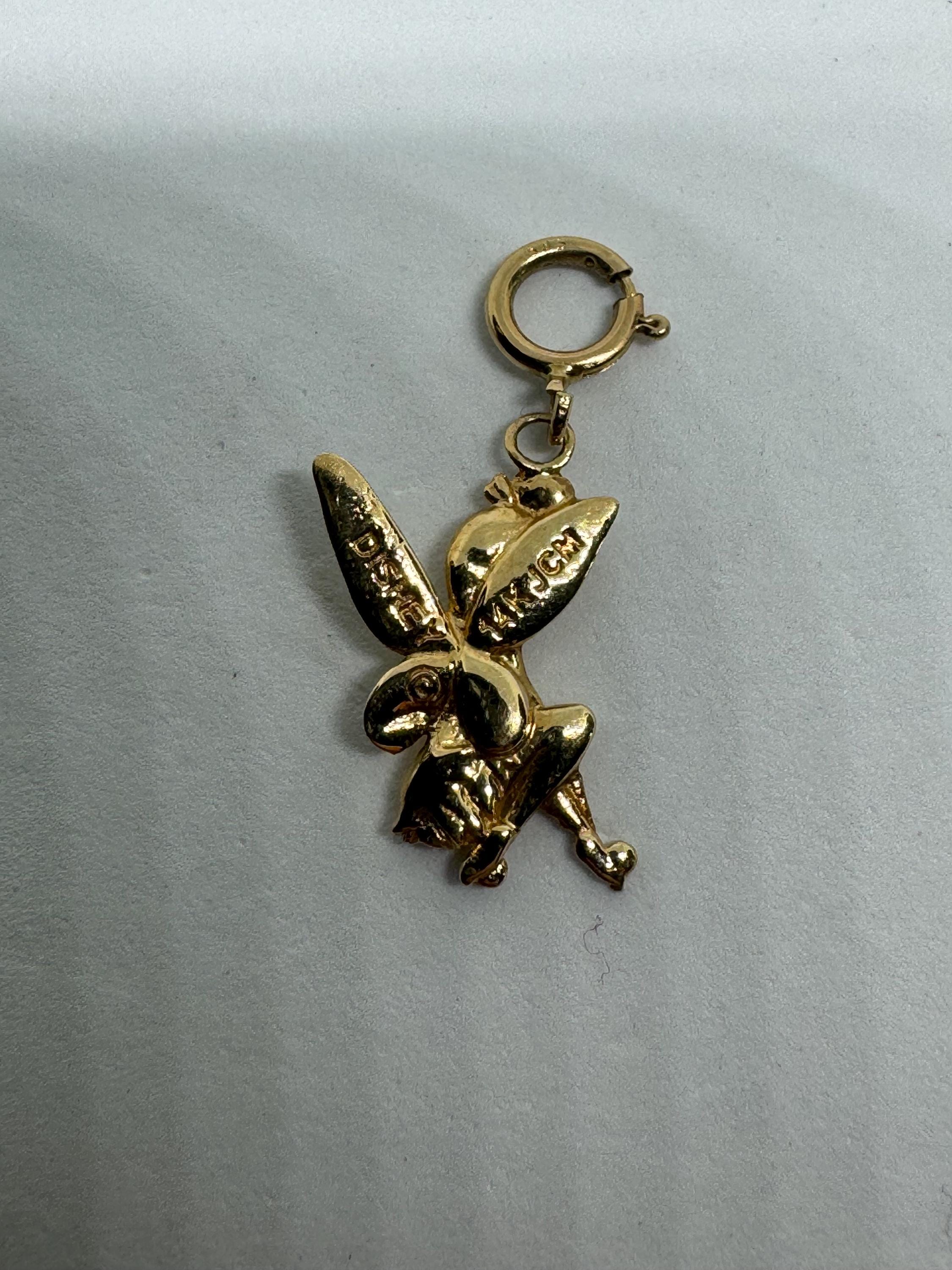 ディズニー 14K イエローゴールド ティンカーベル チャームペンダント