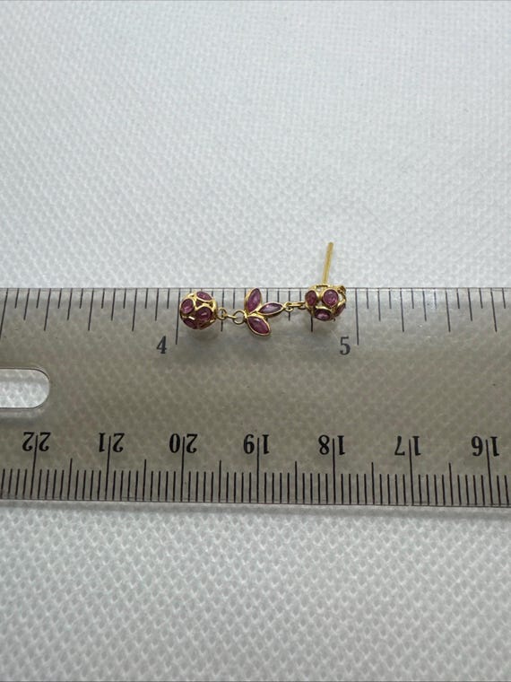 Gorgeous 18k Solid Yellow Gold Ruby Filigree Dang… - image 11
