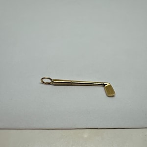10Kソリッドイエローゴールドゴルフクラブゴルフスポーツペンダントチャーム、カスタム、1.89g、38mm