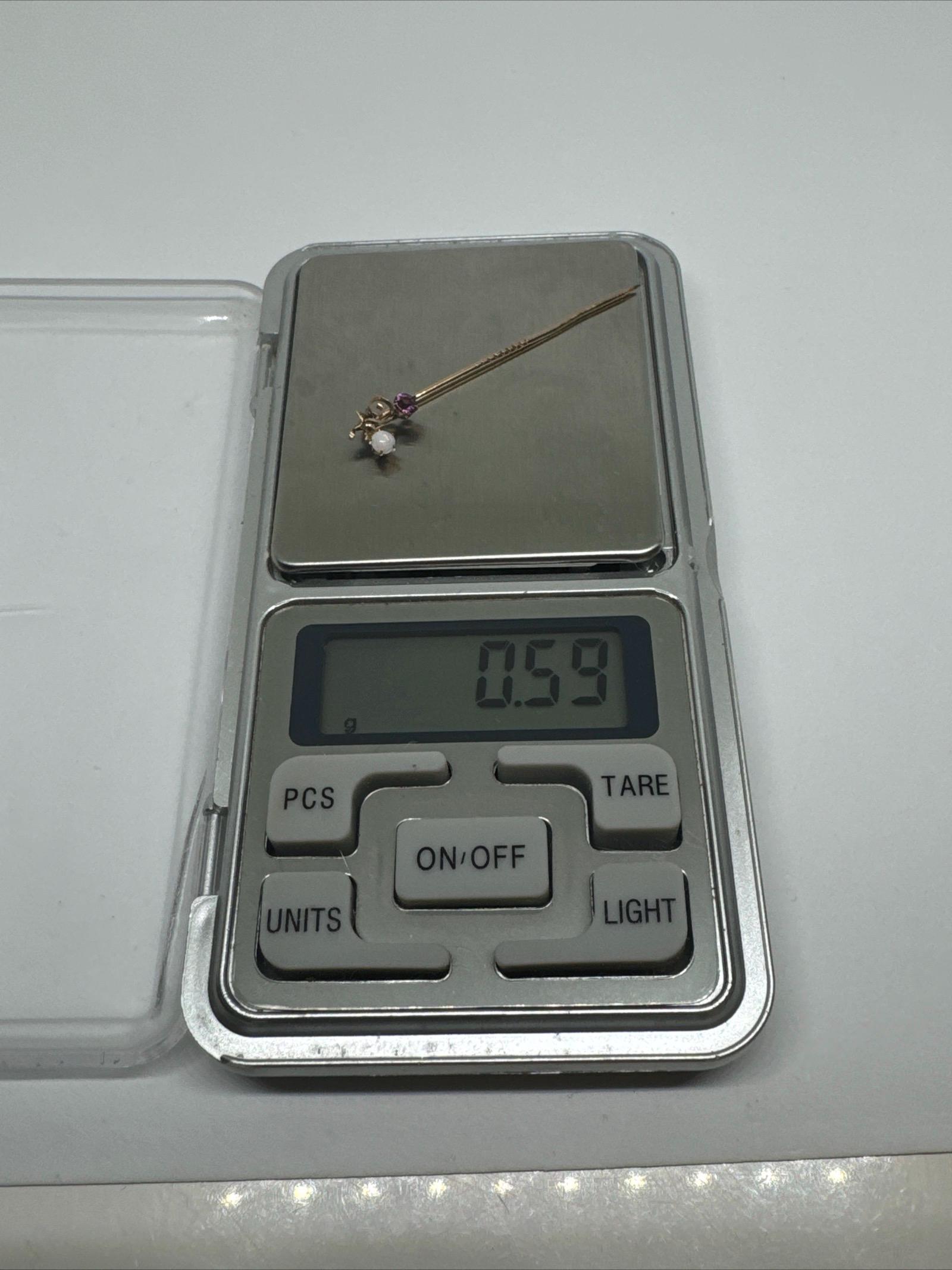 Épingle En Or 18k Avec Opale Et Pierres - Bijou Vintage Occasion, Style élégant Et Raffiné