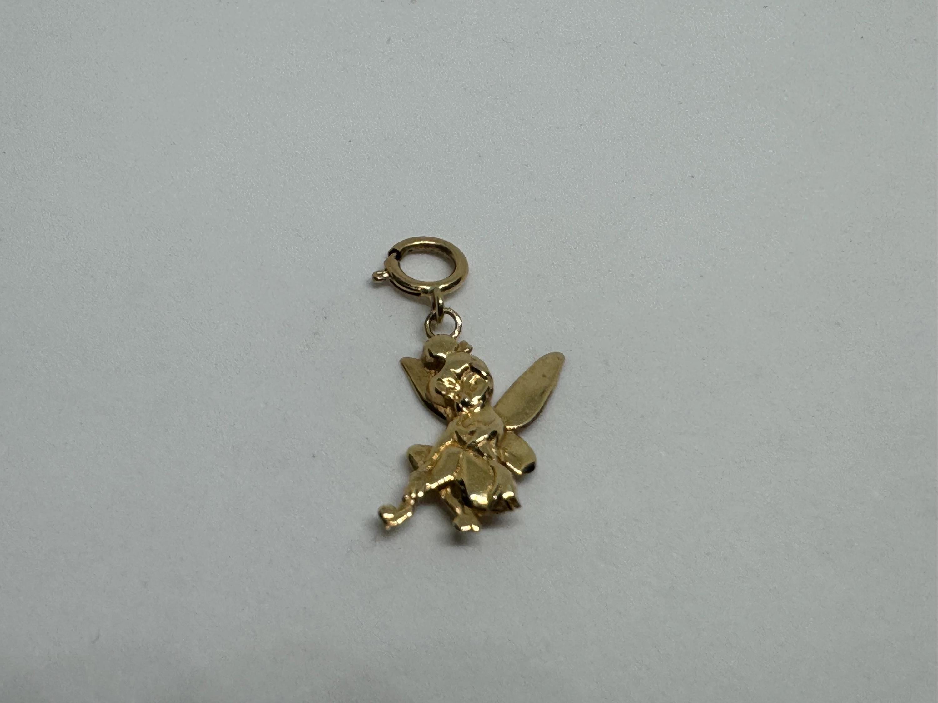 ディズニー 14K イエローゴールド ティンカーベル チャームペンダント
