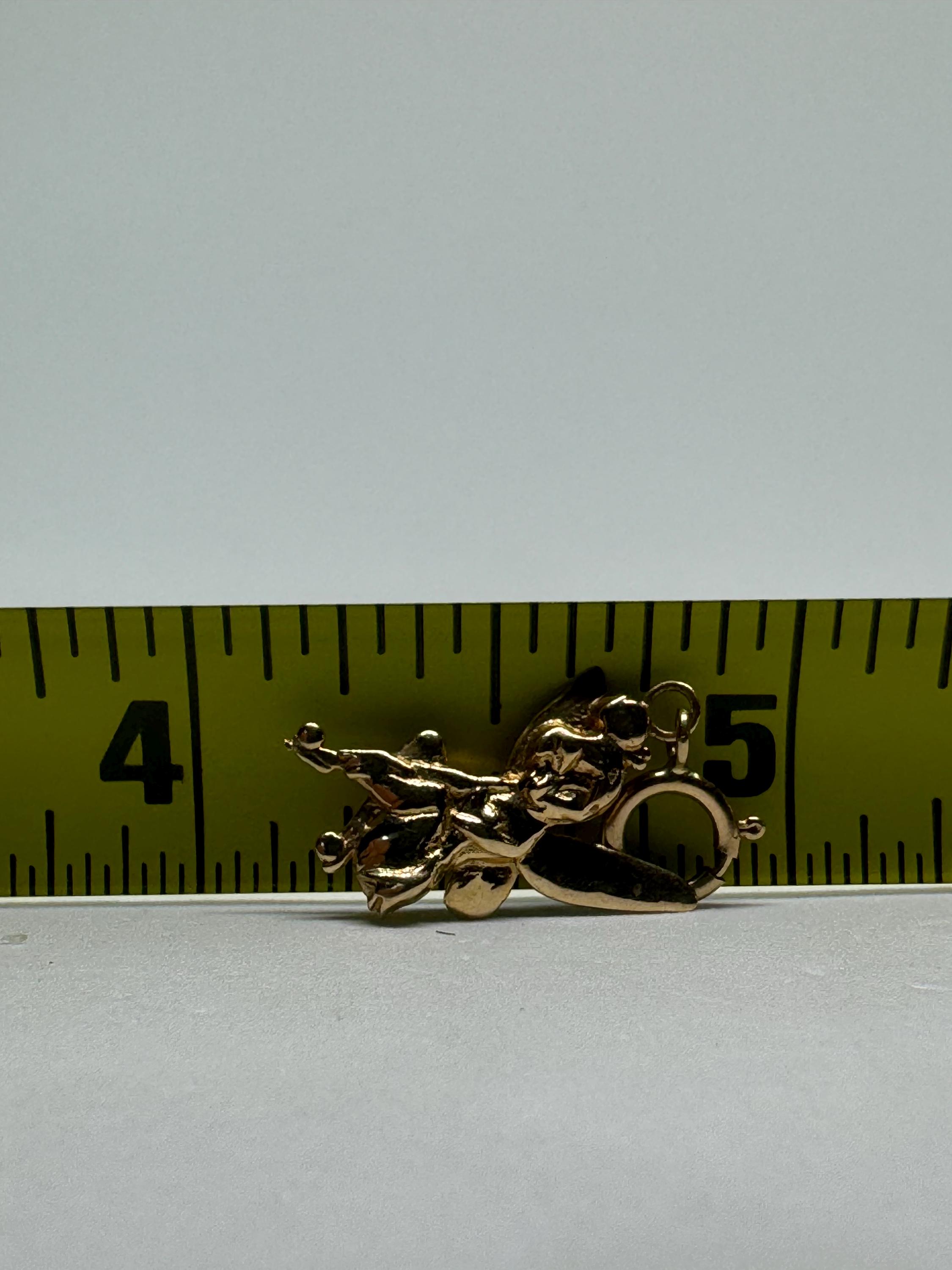 ディズニー 14K イエローゴールド ティンカーベル チャームペンダント