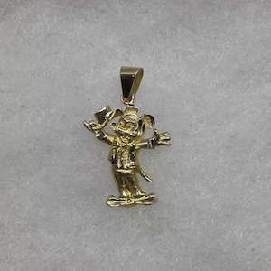 Ciondolo vintage in oro giallo 10k con ciondolo Topolino e taglio diamante Tuxedo
