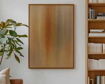 Earthy Terracotta Abstract Printable Wall Art, Vertical Soft Wash Minimalist Print, Warm Brown Decor