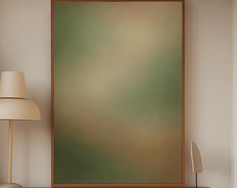 Earthy Green & Beige Abstract Printable Wall Art, Minimalist Neutral Home Decor, Soft Gradient Print