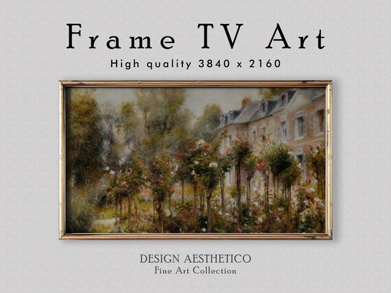Frame TV Art | Vintage Floral Oil Painting: The Rose Garden at Wargemont | Fine Art & Home Decor | Digital Download + BONUS | CanvasTV
