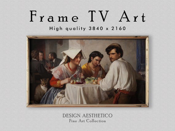 Frame TV Art | Vintage Oil Painting: In a Roman Osteria by Carl Bloch | Fine Art & Home Decor | Instant Digital Download + BONUS | CanvasTV