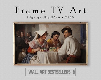 Frame TV Art: Vintage Oil Painting, Fine Art & Home Decor, In a Roman Osteria by Carl Bloch
