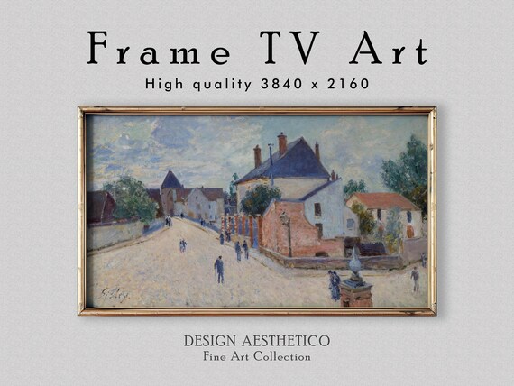 Frame TV Art | Vintage Oil Painting | A Street in Moret - Alfred Sisley | Fine Art & Home Decor | Instant Digital Download +BONUS | CanvasTV