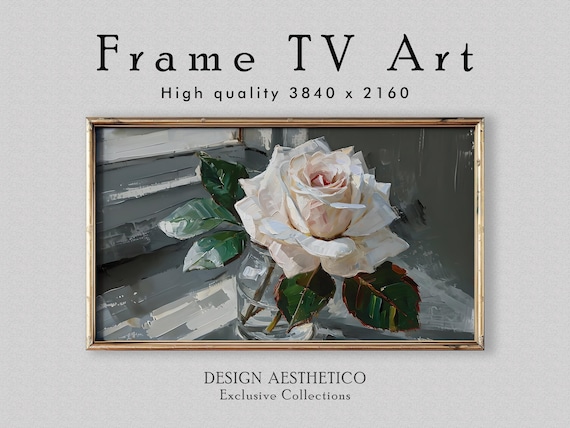 Frame TV Art: Solitary Rose Bloom | Home Decor & Floral Wall Art | 4K High Resolution Artwork | CanvasTV | Instant Digital Download + BONUS