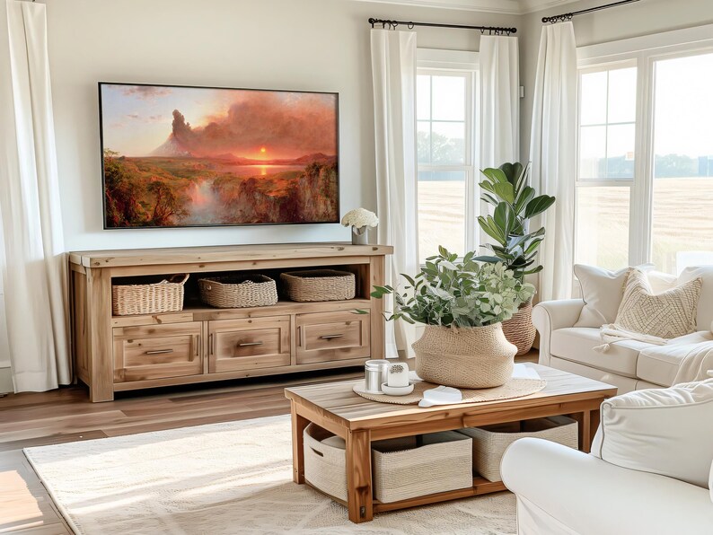 Frame TV Art | Landscape Oil Painting on Canvas: "Cotopaxi" | Home Decor & Fine Wall Art | Digital Download +BONUS | CanvasTV