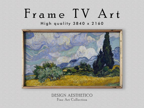 Frame TV Art | Vincent van Gogh: Wheat Field with Cypresses | Vintage Oil Painting | Fine Art & Home Decor | Digital Download | CanvasTV