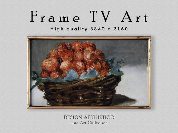Frame TV Art: Strawberries Still Life Painting | Edouard Manet | Oil on Canvas | Fine Art & Home Decor | Digital Download + BONUS | CanvasTV