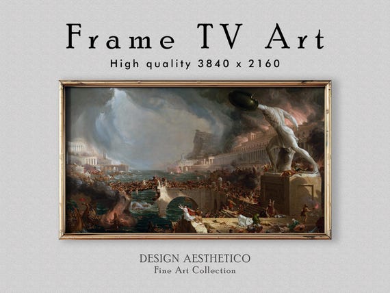 Frame TV Art | Vintage Oil Painting: "Destruction" | Ancient Rome | Fine Wall Art & Home Decor | Digital Download + BONUS | CanvasTV