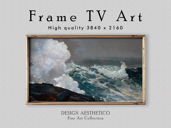 Frame TV Art: Nautical Rough Ocean Sea | Timeless Landscape Oil Painting | Fine Art & Home Decor | Instant Digital Download | CanvasTV