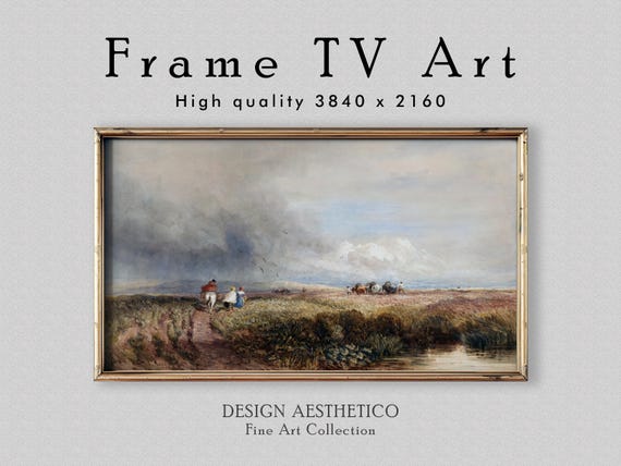 Frame TV Art: "Journey Home" by David Cox | Vintage Landscape Drawing | Fine Art & Home Decor | Instant Digital Download + BONUS | CanvasTV