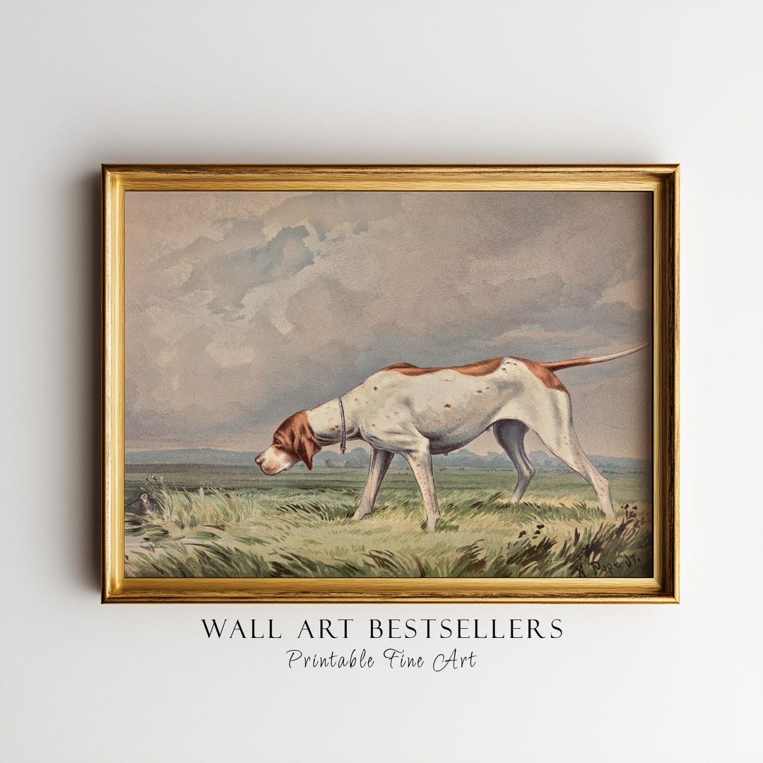 Printable Antique Wall Art, Vintage Dog Lover Print, Fine Art, Home ...