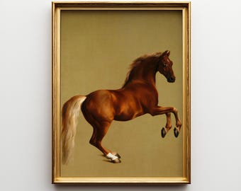 Stampa artistica da parete, ritratto equestre dipinto ad olio, belle arti, stampa vintage del cavallo "Whistlejacket"
